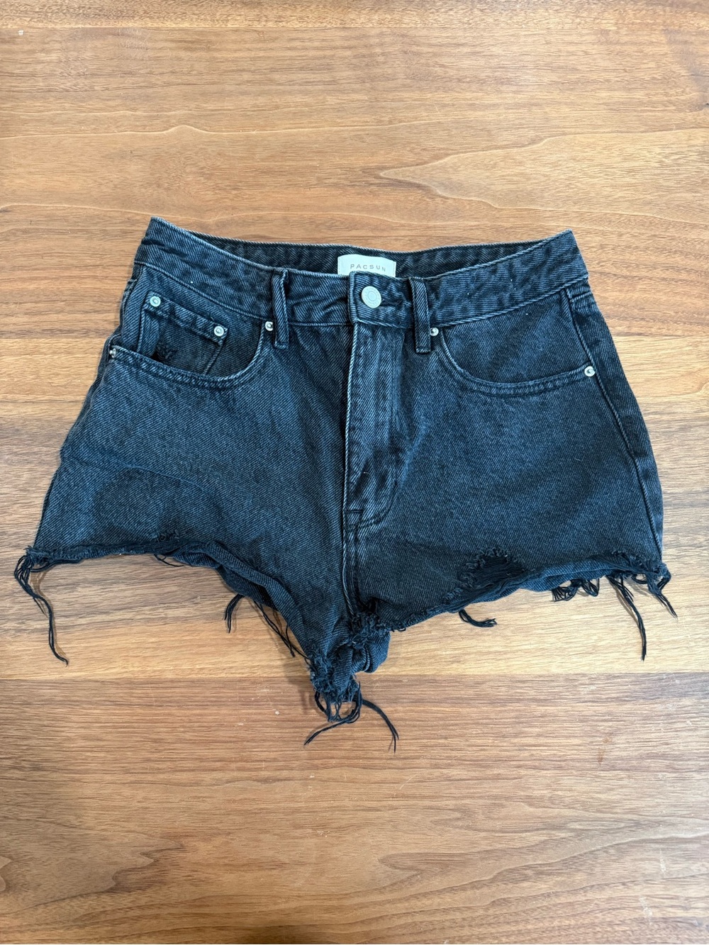 PacSun Black High-Rise Denim Cutoff Shorts ♡